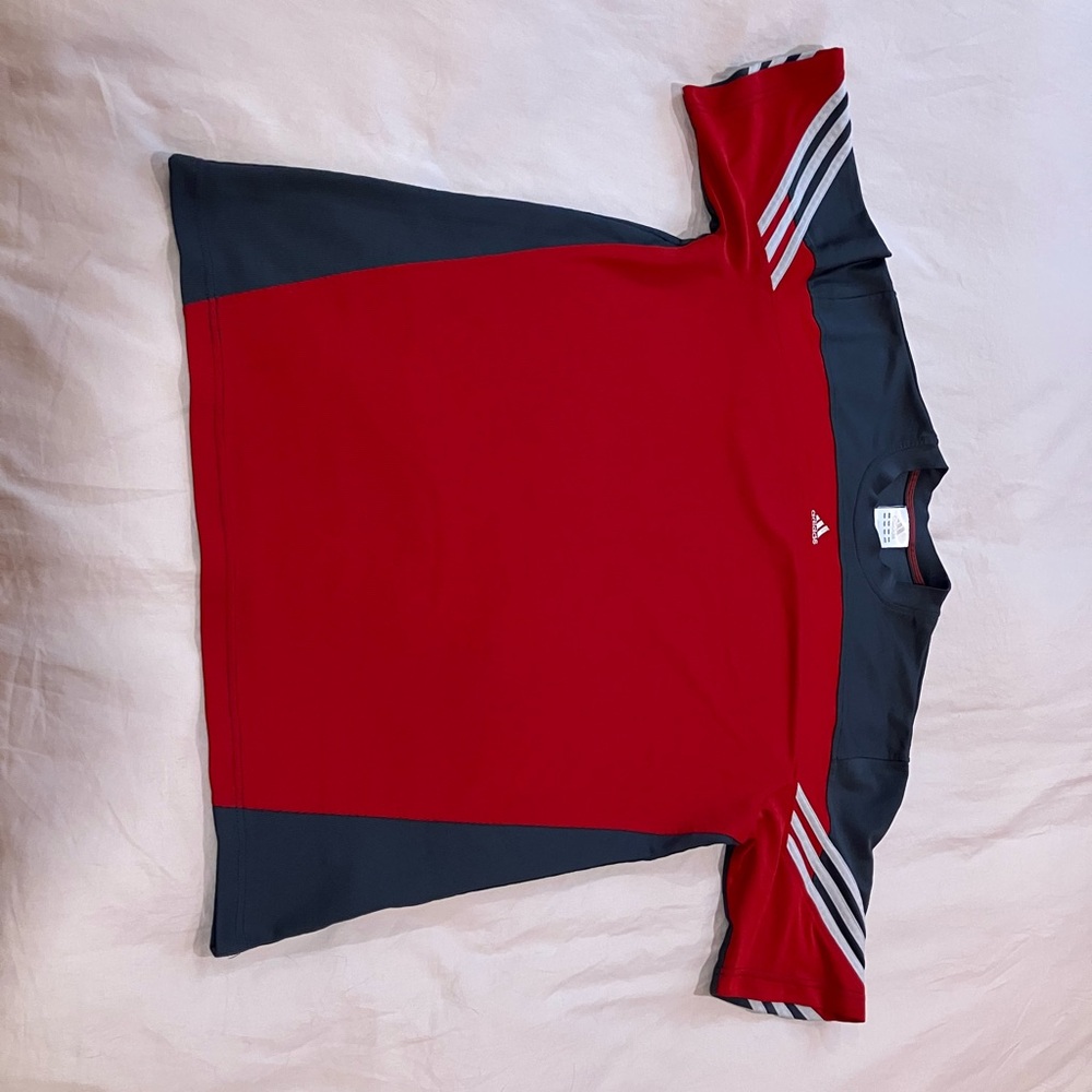 Adidas Kids Red and Black Tee